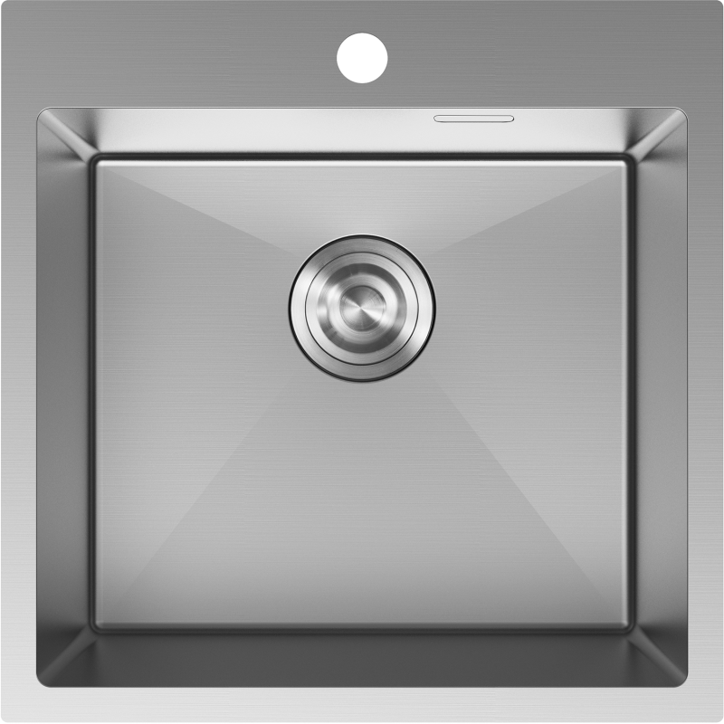 Mexen Solix Edelstahldëpp mat 1 Schoss 500 x 500 mm, Inox - 6407501000-01