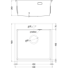 Mexen Solix évier en acier inoxydable 1 bac 500 x 500 mm, inox HC - 6407501000-01HC