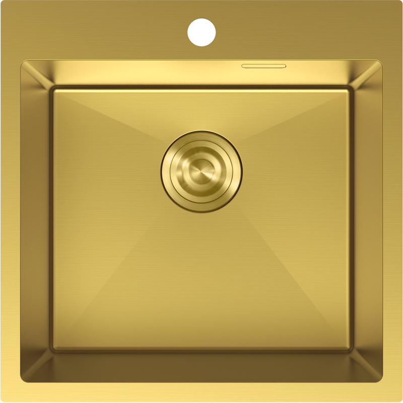 Mexen Solix Edelstahlspüle 1-Becken 500 x 500 mm, gold - 6407501000-55