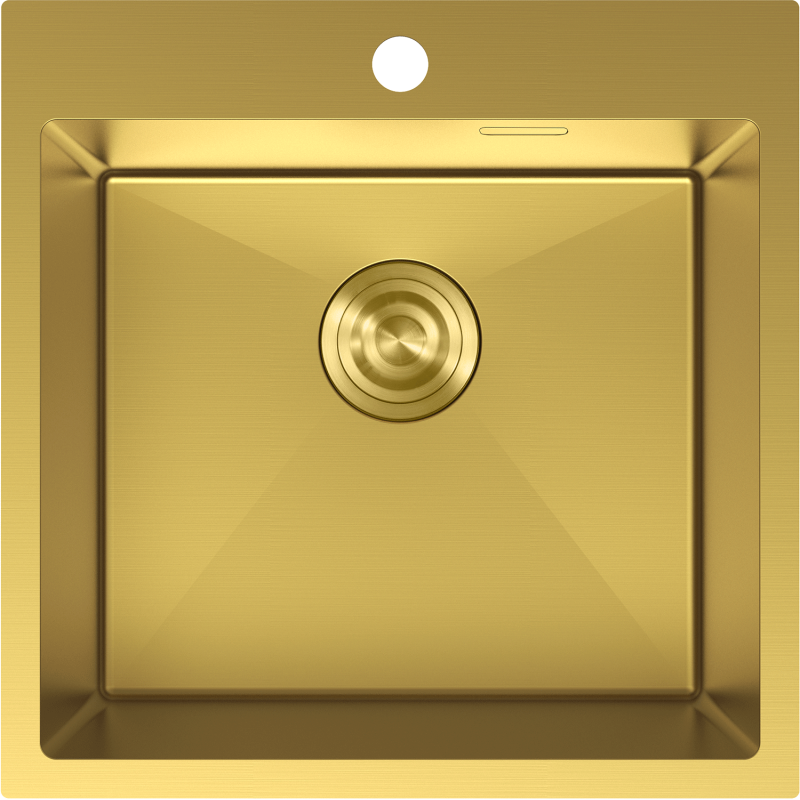 Mexen Solix fregadero de acero inoxidable de 1 cubeta 500 x 500 mm, dorado - 6407501000-55