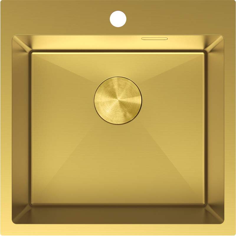 Mexen Solix roestvrijstalen gootsteen 1-compartement 500 x 500 mm, goud - 6407501000-55