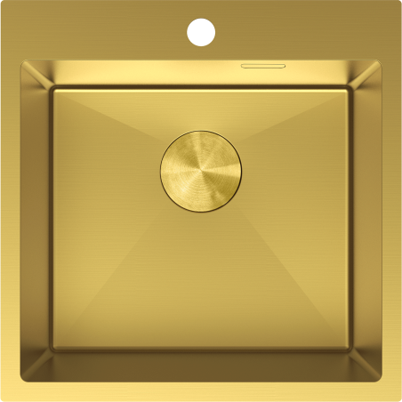 Mexen Solix Stålhandfat med en kammare 500 x 500 mm, guld - 6407501000-55