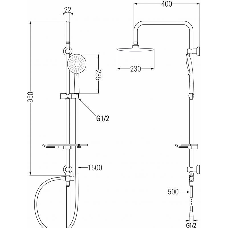 Mexen T67 colonne de douche, noire - 798676793-70