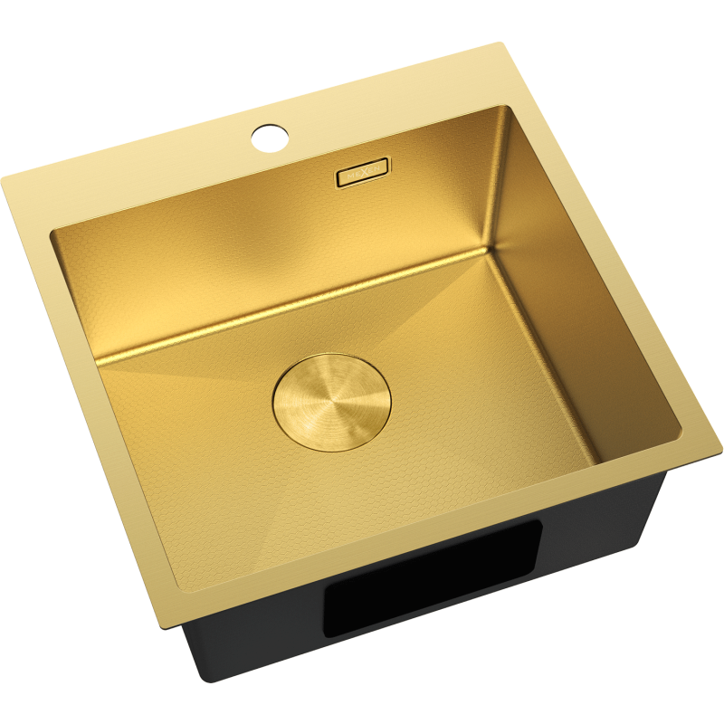Mexen Solix lava-loiça de aço inoxidável 1 cuba 500 x 500 mm, dourado HC - 6407501000-55HC