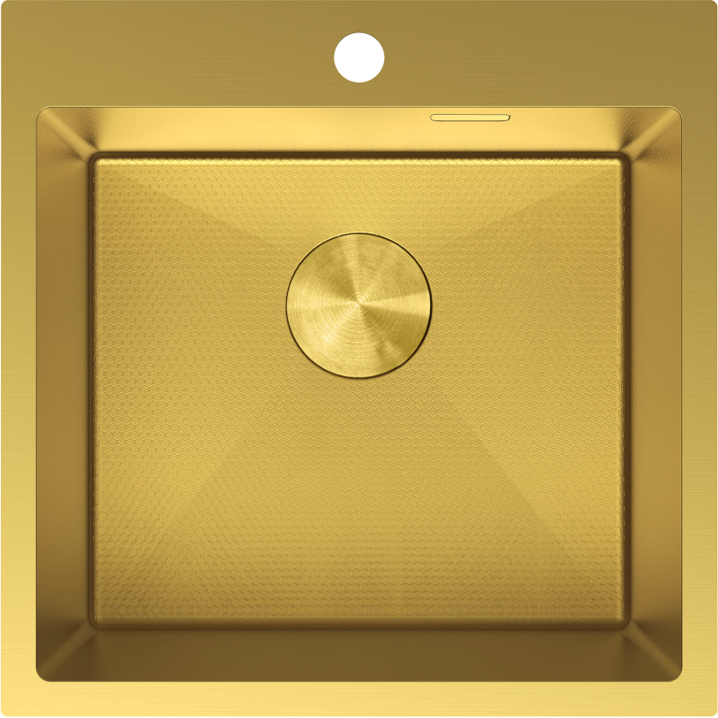 Mexen Solix évier en acier inoxydable 1 bac 500 x 500 mm, doré HC - 6407501000-55HC