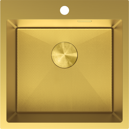 Mexen Solix Ruostumaton teräsallas, 1-allas, 500 x 500 mm, kulta HC - 6407501000-55HC