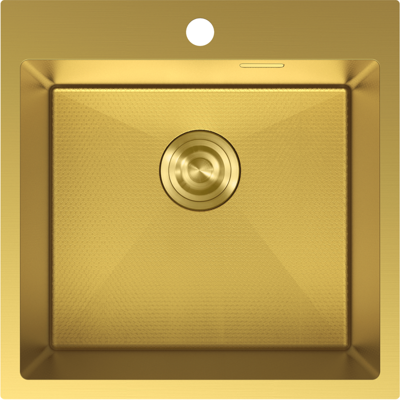 Mexen Solix 1-bowl stainless steel sink 500 x 500 mm, gold HC - 6407501000-55HC