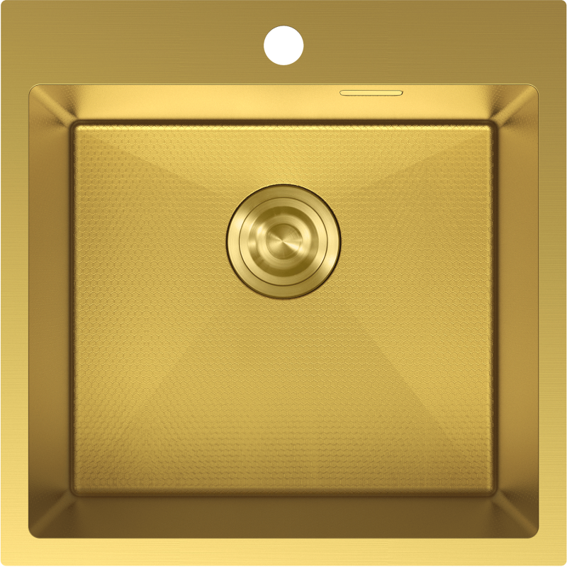 Mexen Solix Stahlspüle 1-Becken 500 x 500 mm, gold HC - 6407501000-55HC