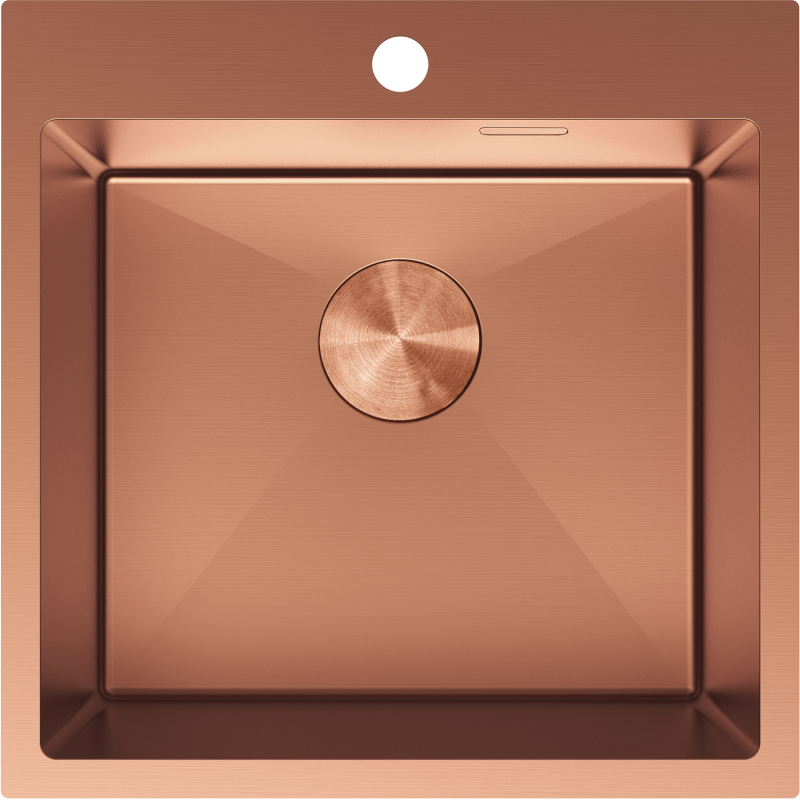 Mexen Solix 1-bowl stainless steel sink 500 x 500 mm, copper - 6407501000-65