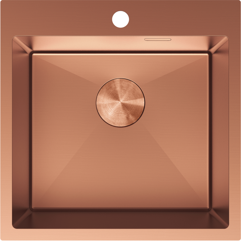 Mexen Solix fregadero de acero inoxidable de 1 cubeta 500 x 500 mm, cobre - 6407501000-65