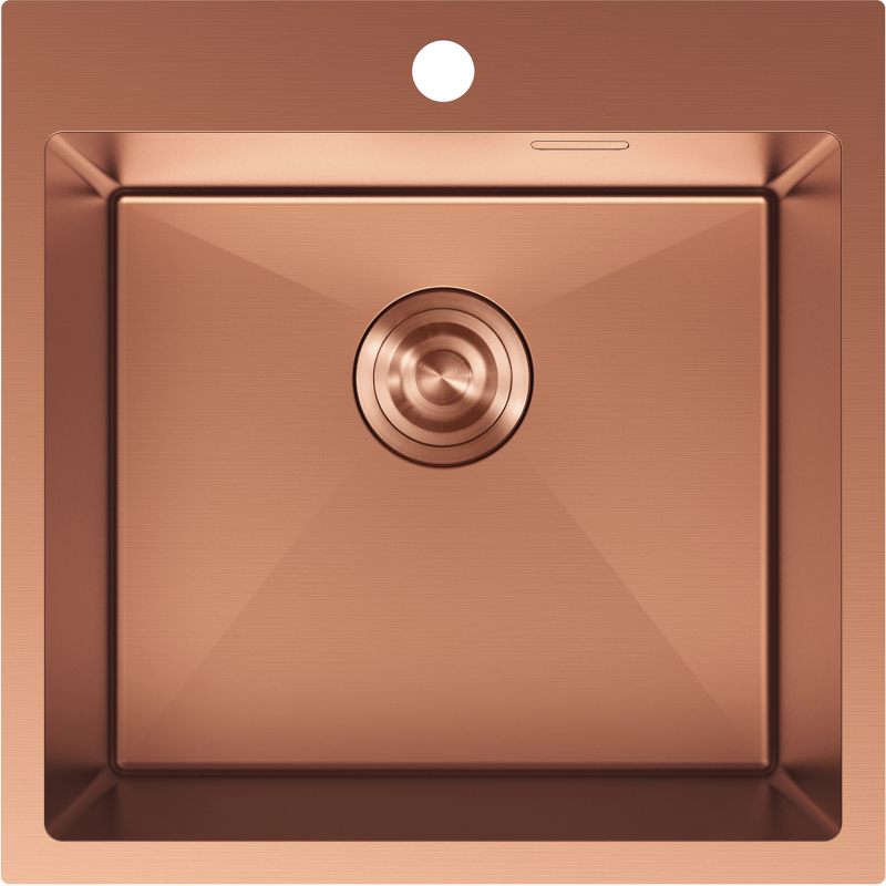 Mexen Solix 1-bowl stainless steel sink 500 x 500 mm, copper - 6407501000-65