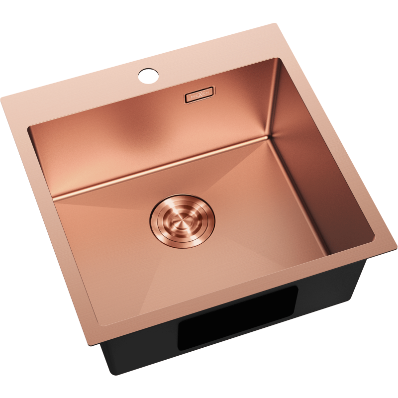 Mexen Solix teräsallas, 1-allas, 500 x 500 mm, kupari - 6407501000-65
