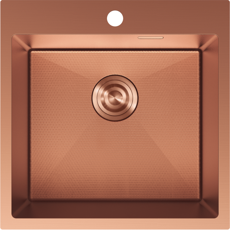 Mexen Solix fregadero de acero inoxidable de 1 cubeta 500 x 500 mm, cobre HC - 6407501000-65HC
