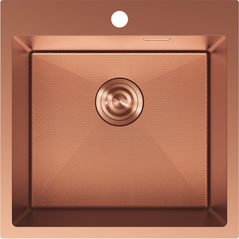 Mexen Solix roestvrijstalen spoelbak met 1 bak 500 x 500 mm, koper HC - 6407501000-65HC