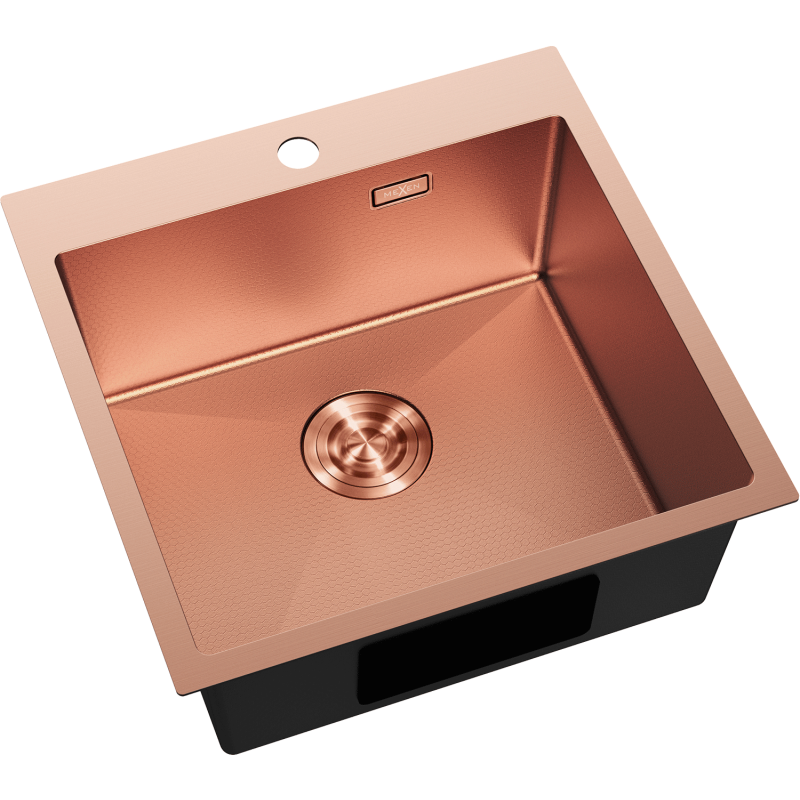 Mexen Solix fregadero de acero inoxidable de 1 cubeta 500 x 500 mm, cobre HC - 6407501000-65HC
