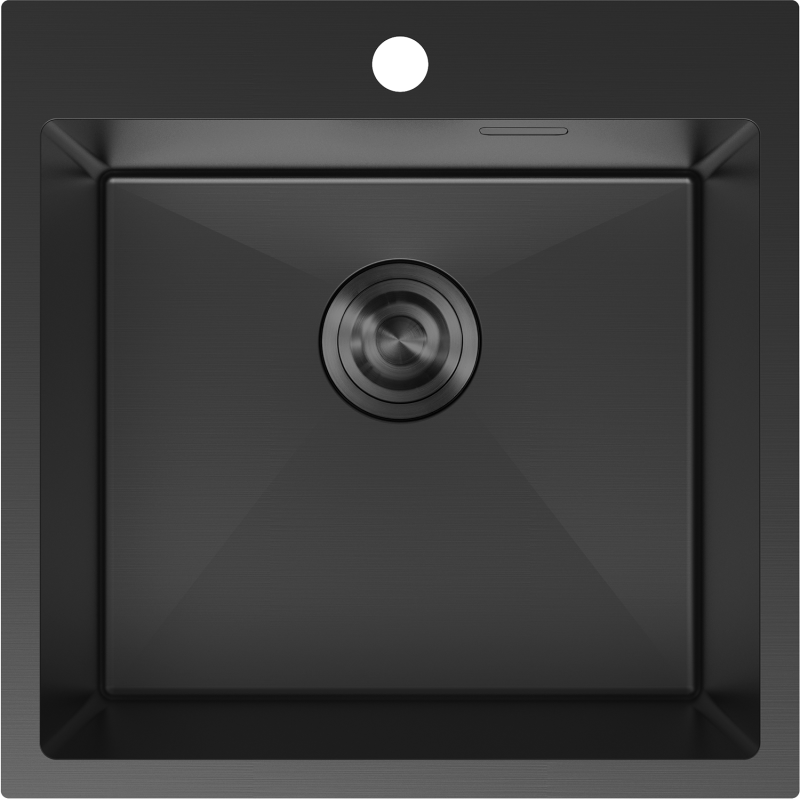 Mexen Solix lavello in acciaio a 1 vasca 500 x 500 mm, nero - 6407501000-70