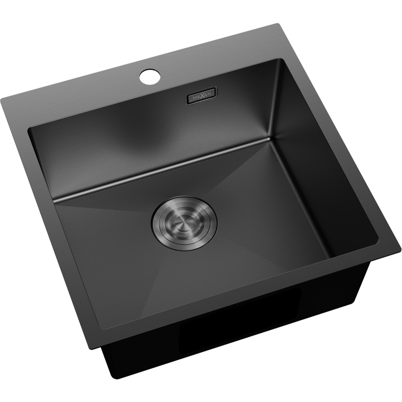 Mexen Solix évier en acier inoxydable 1 bac 500 x 500 mm, noir - 6407501000-70