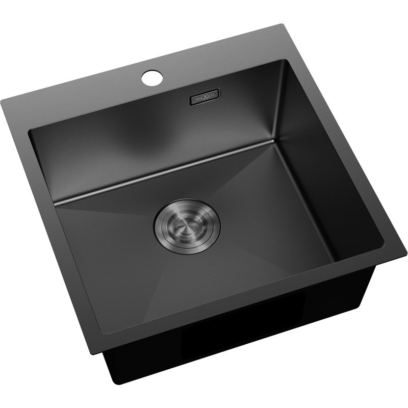 Mexen Solix roostevabast terasest 1-kambriline valamu 500 x 500 mm, must - 6407501000-70