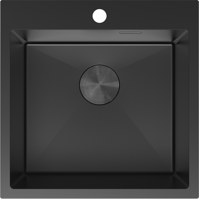 Mexen Solix fregadero de acero inoxidable de 1 cuenco 500 x 500 mm, negro - 6407501000-70