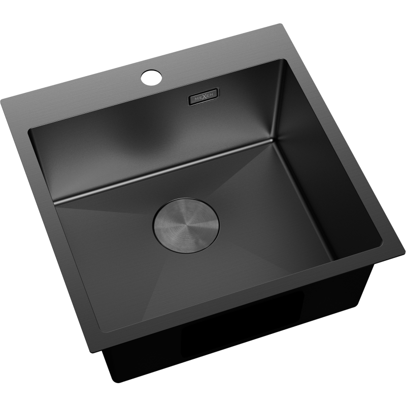 Mexen Solix lavello in acciaio a 1 vasca 500 x 500 mm, nero - 6407501000-70