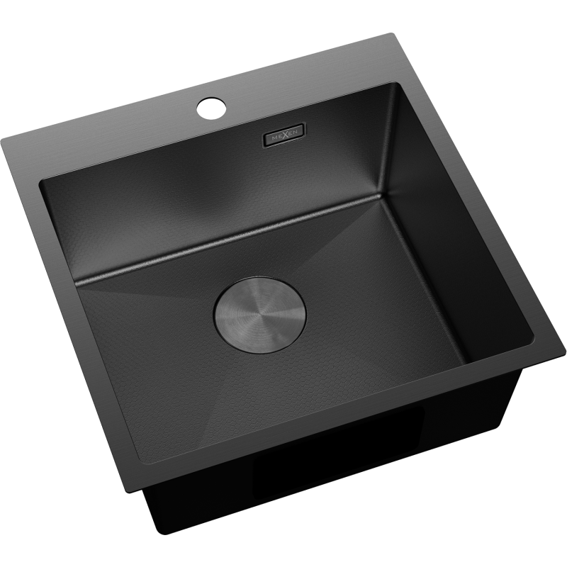 Mexen Solix ruostumattomasta teräksestä valmistettu 1-allas 500 x 500 mm, musta HC - 6407501000-70HC
