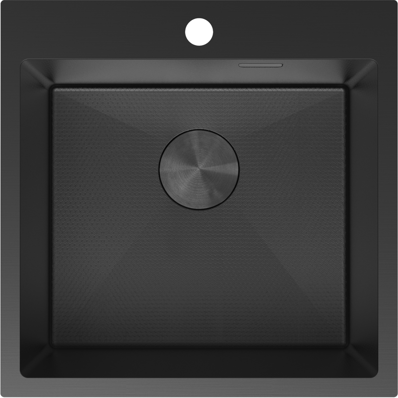 Mexen Solix jekleno pomivalno korito z enim predelkom 500 x 500 mm, črna HC - 6407501000-70HC