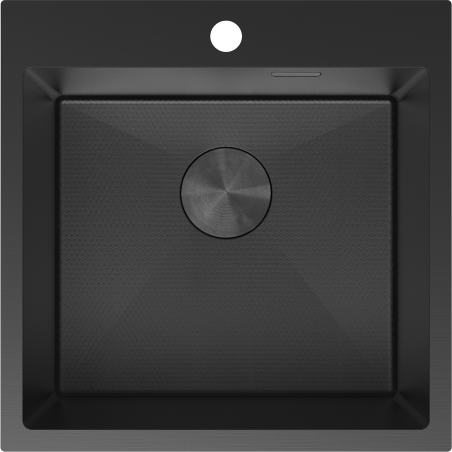 Mexen Solix tērauda izlietne ar vienu nodalījumu 500 x 500 mm, melna HC - 6407501000-70HC