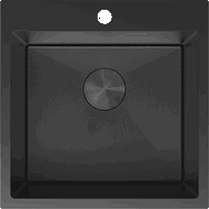 Mexen Solix fregadero de acero inoxidable de 1 compartimento 500 x 500 mm, negro HC - 6407501000-70HC