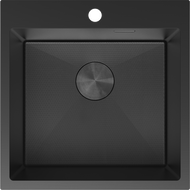 Mexen Solix tērauda izlietne ar vienu nodalījumu 500 x 500 mm, melna HC - 6407501000-70HC