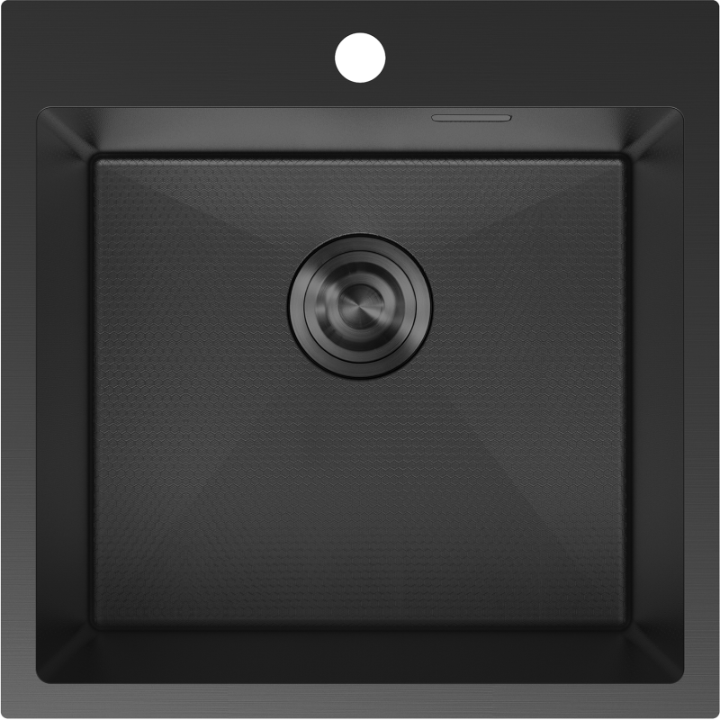 Mexen Solix Edelstahlspüle 1-Becken 500 x 500 mm, schwarz HC - 6407501000-70HC