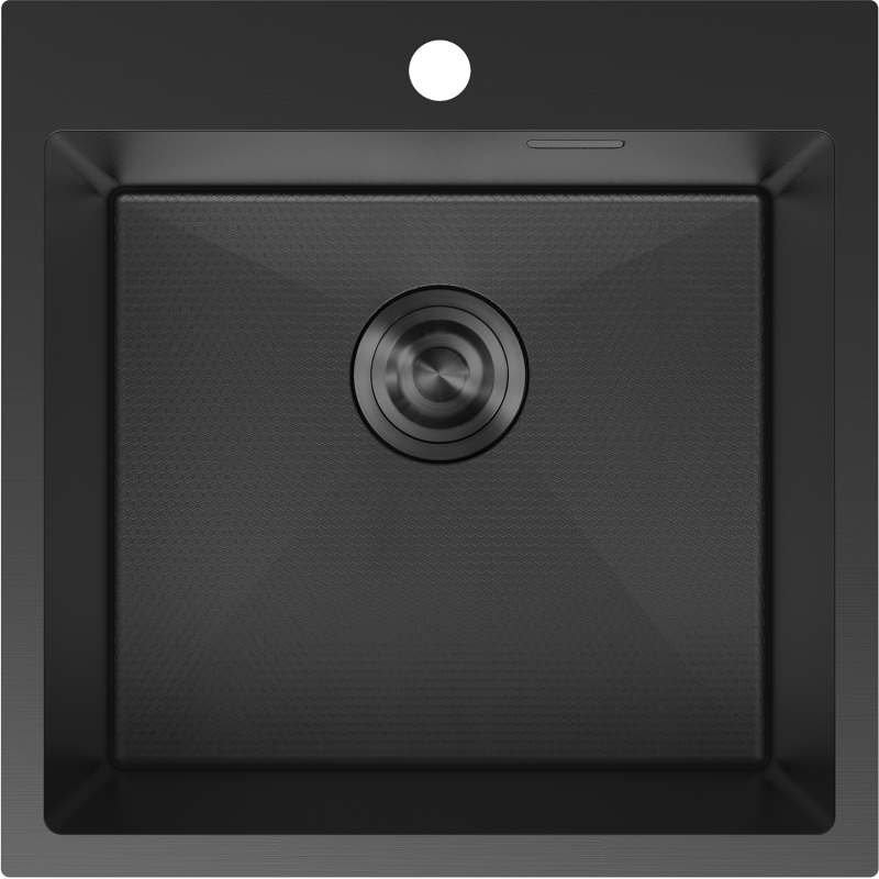 Mexen Solix stainless steel sink 1-bowl 500 x 500 mm, black HC - 6407501000-70HC