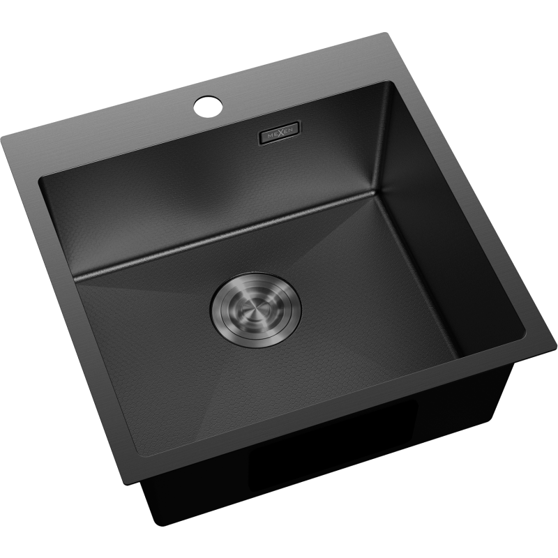 Mexen Solix évier en acier inoxydable 1 bac 500 x 500 mm, noir HC - 6407501000-70HC