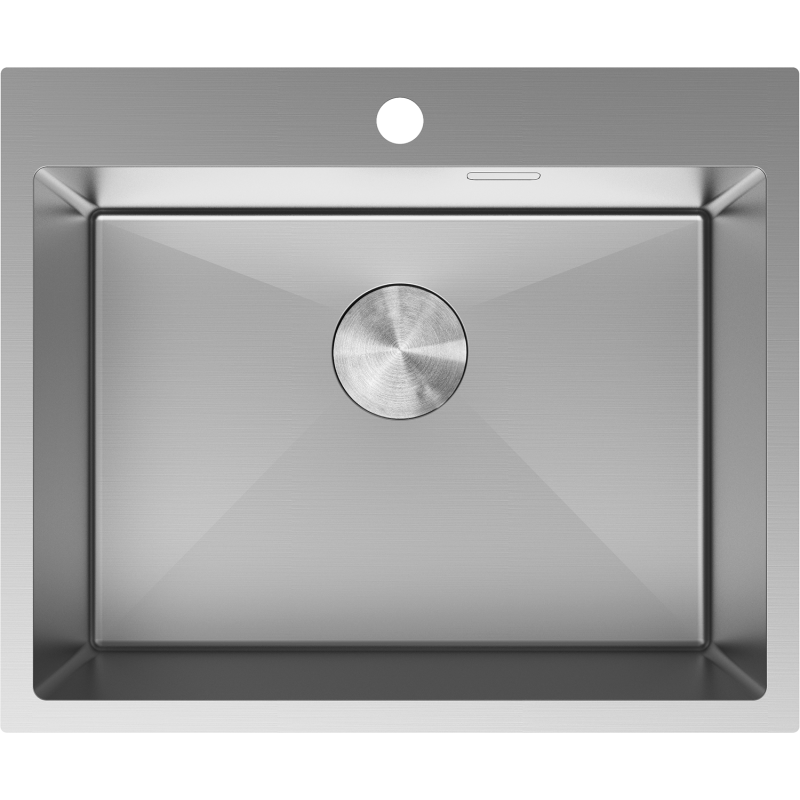 Mexen Solix diskho i stål 1-facks 600 x 500 mm, inox - 6408601000-01