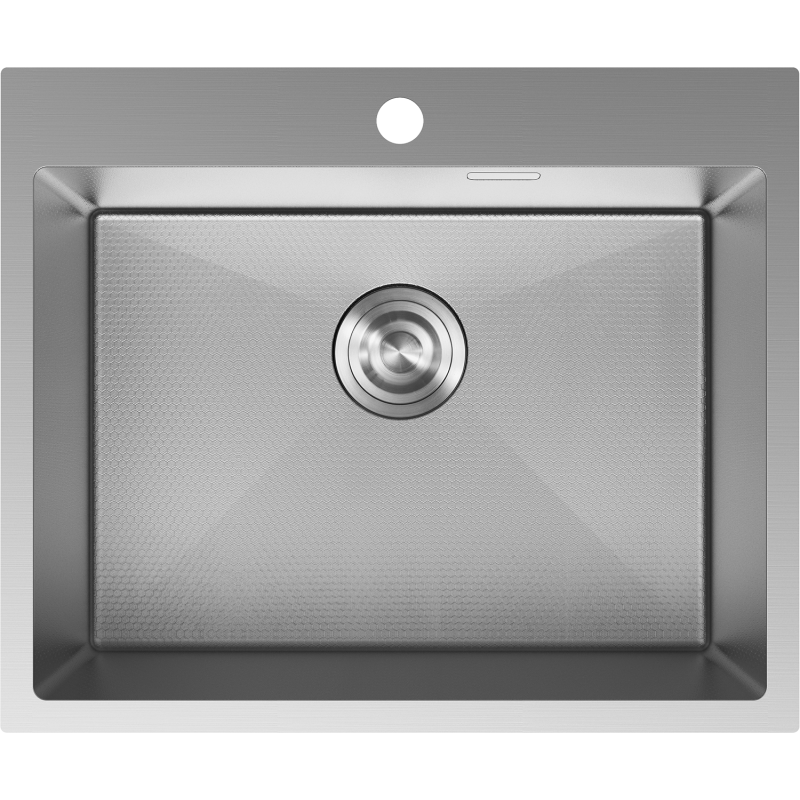 Mexen Solix enkel diskho i rostfritt stål 600 x 500 mm, inox HC - 6408601000-01HC