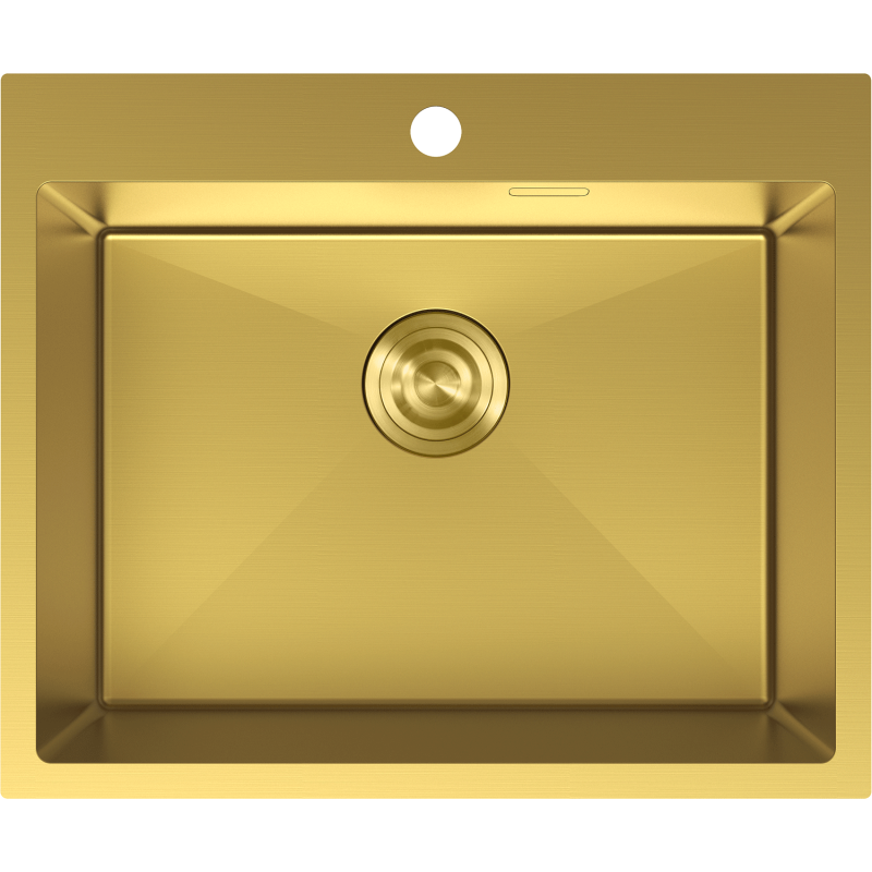 Mexen Solix rostfri diskbänk med 1 fack 600 x 500 mm, guld - 6408601000-55