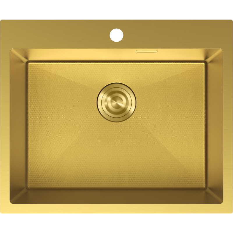 Mexen Solix teräksinen 1-osainen keittiöallas 600 x 500 mm, kultainen HC - 6408601000-55HC