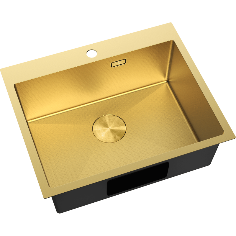 Mexen Solix ståldiskho 1-fack 600 x 500 mm, guld HC - 6408601000-55HC