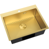 Mexen Solix stalen spoelbak 1-compartiment 600 x 500 mm, gouden HC - 6408601000-55HC