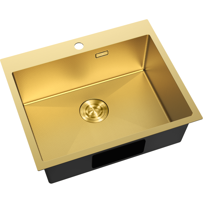 Mexen Solix teräksinen 1-osainen keittiöallas 600 x 500 mm, kultainen HC - 6408601000-55HC