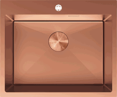Mexen Solix roestvrijstalen gootsteen 1-kompkamer 600 x 500 mm, koper - 6408601000-65