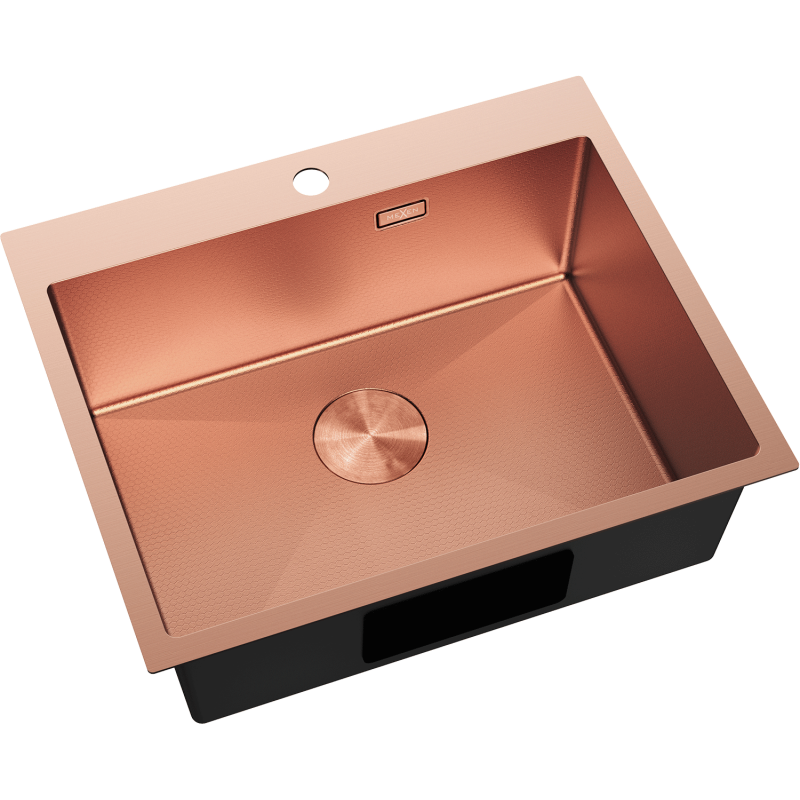 Mexen Solix rostfri diskbänk 1-fack 600 x 500 mm, koppar HC - 6408601000-65HC