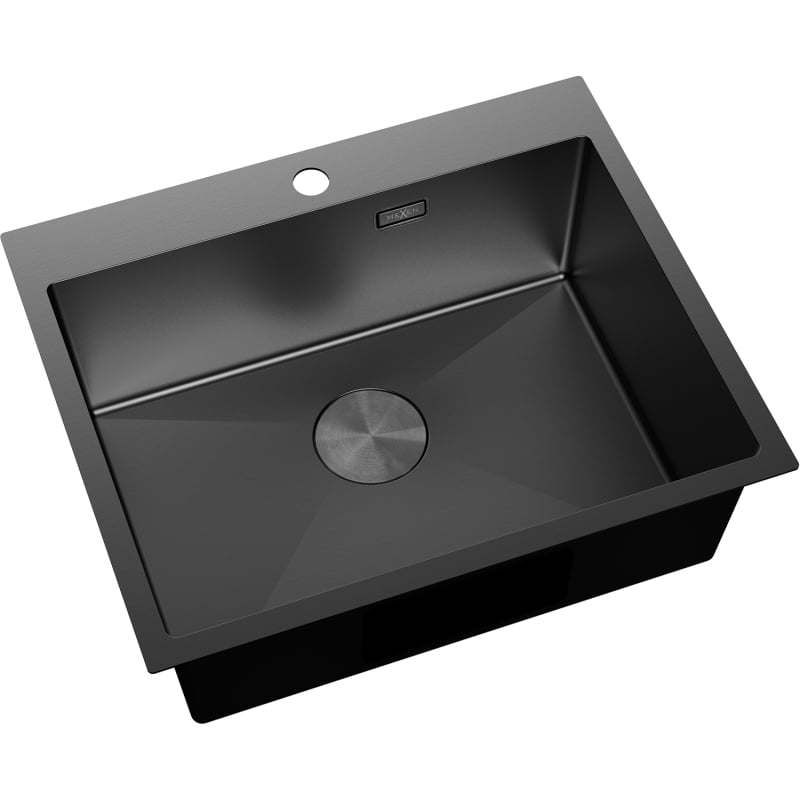Mexen Solix roostevabast terasest 1-kausiline valamu 600 x 500 mm, must - 6408601000-70