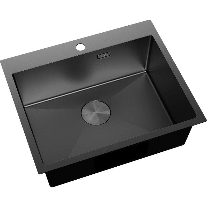 Mexen Solix teräksinen 1-osainen pesuallas 600 x 500 mm, musta - 6408601000-70
