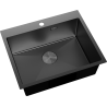 Mexen Solix Edelstahlspüle 1-beckig 600 x 500 mm, schwarz - 6408601000-70