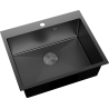 Mexen Solix fregadero de acero inoxidable de 1 compartimento 600 x 500 mm, negro - 6408601000-70