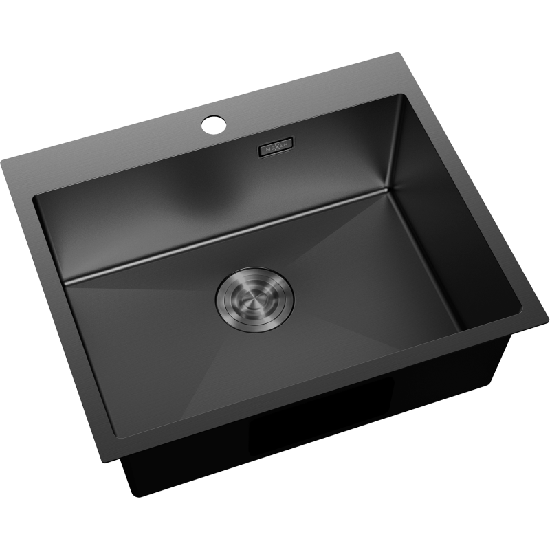 Mexen Solix teräksinen 1-osainen pesuallas 600 x 500 mm, musta - 6408601000-70