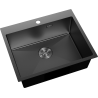 Mexen Solix Edelstahlspüle 1-beckig 600 x 500 mm, schwarz - 6408601000-70