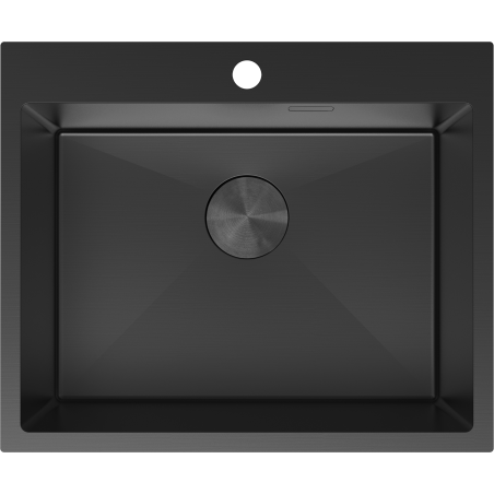 Mexen Solix évier en acier inoxydable 1 bac 600 x 500 mm, noir - 6408601000-70