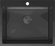 Mexen Solix tērauda izlietne, 1 nodalījums, 600 x 500 mm, melna - 6408601000-70