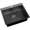 Mexen Solix Spüle aus Edelstahl, 1-Becken, 600 x 500 mm, schwarz HC - 6408601000-70HC